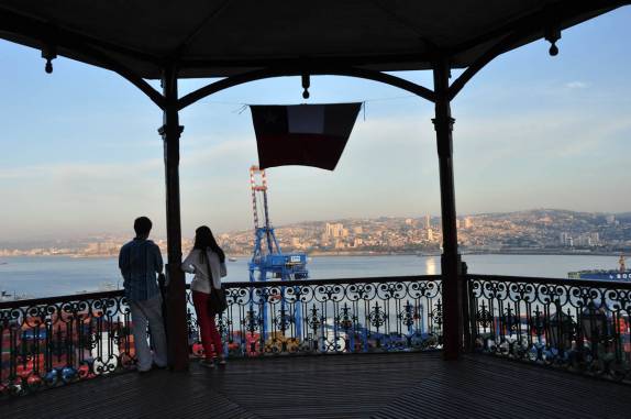 Valparaiso, no Chile, vista do alto do cerro Artilleria